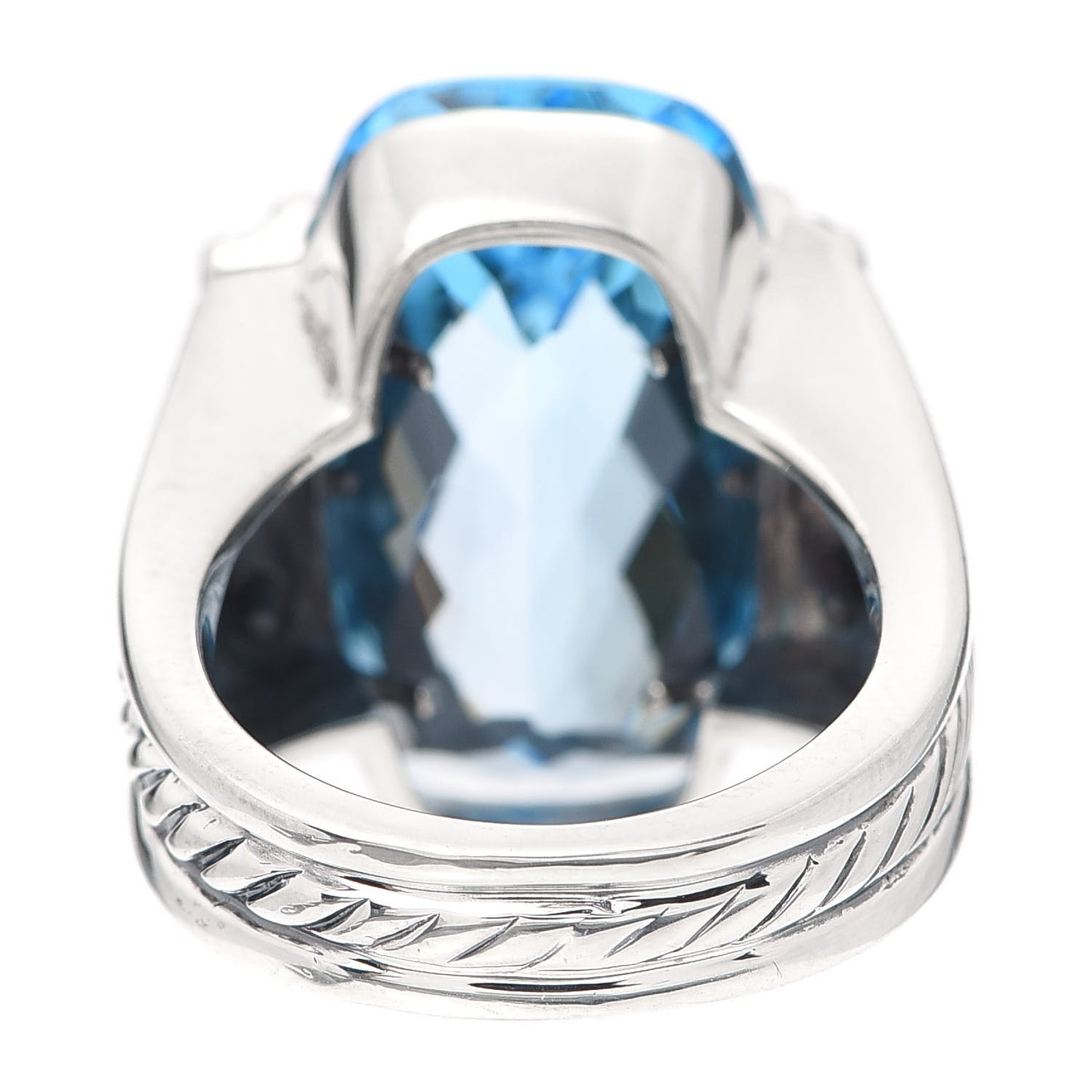 Sterling Silver Diamond Blue Topaz Statement Ring 52 6