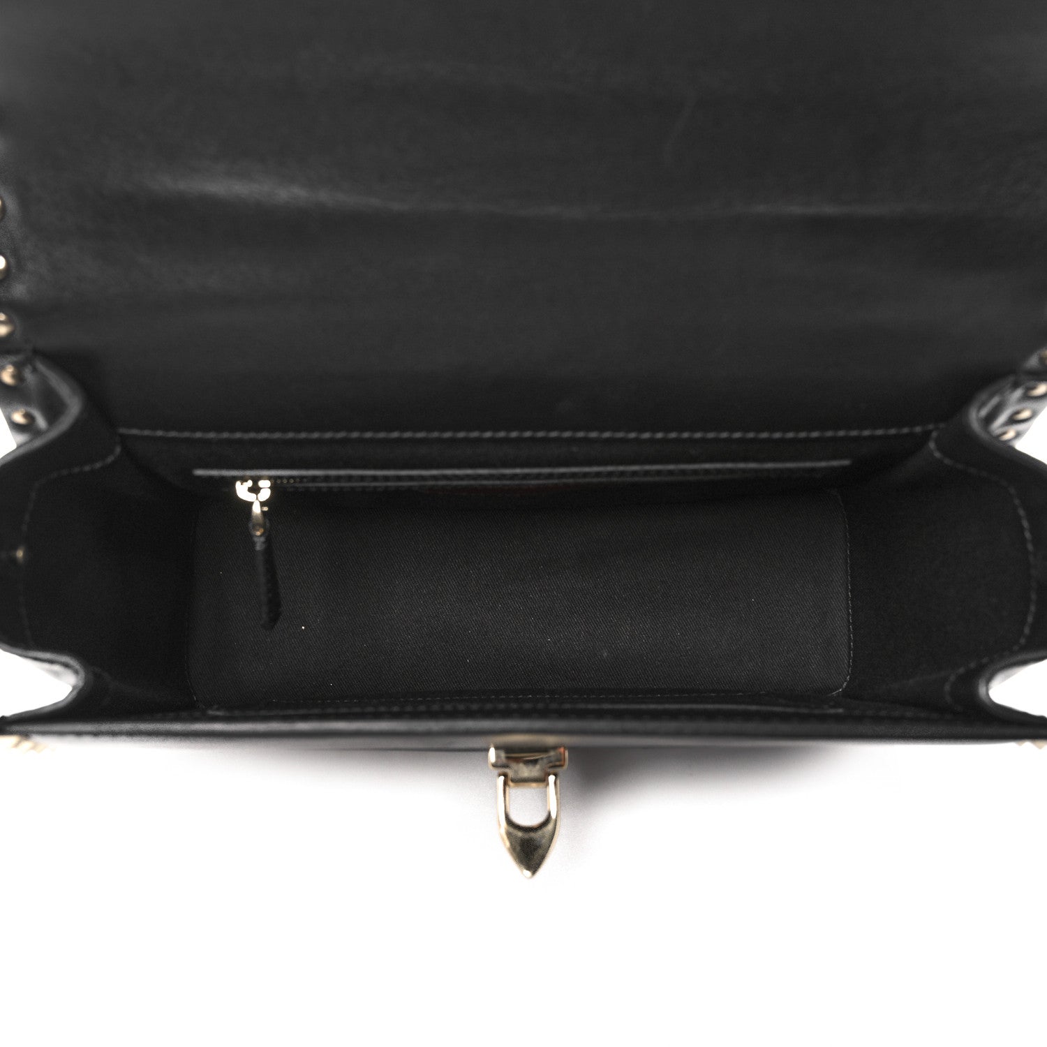 Valentino Garavani Vitello Medium Rockstud Single Handle Flap Bag Black 5 of 15