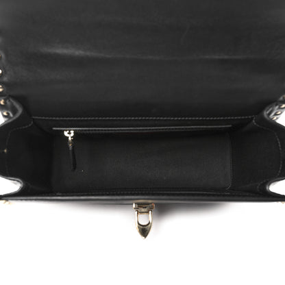 Valentino Garavani Vitello Medium Rockstud Single Handle Flap Bag Black 5 of 15