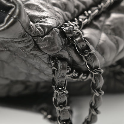 Chanel Metallic Calfskin Quilted Large Chain Me Hobo Dark Grey 11 of 11
