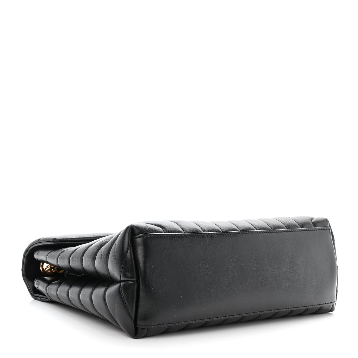 Calfskin Y Quilted Monogram Medium Loulou Chain Satchel Black
