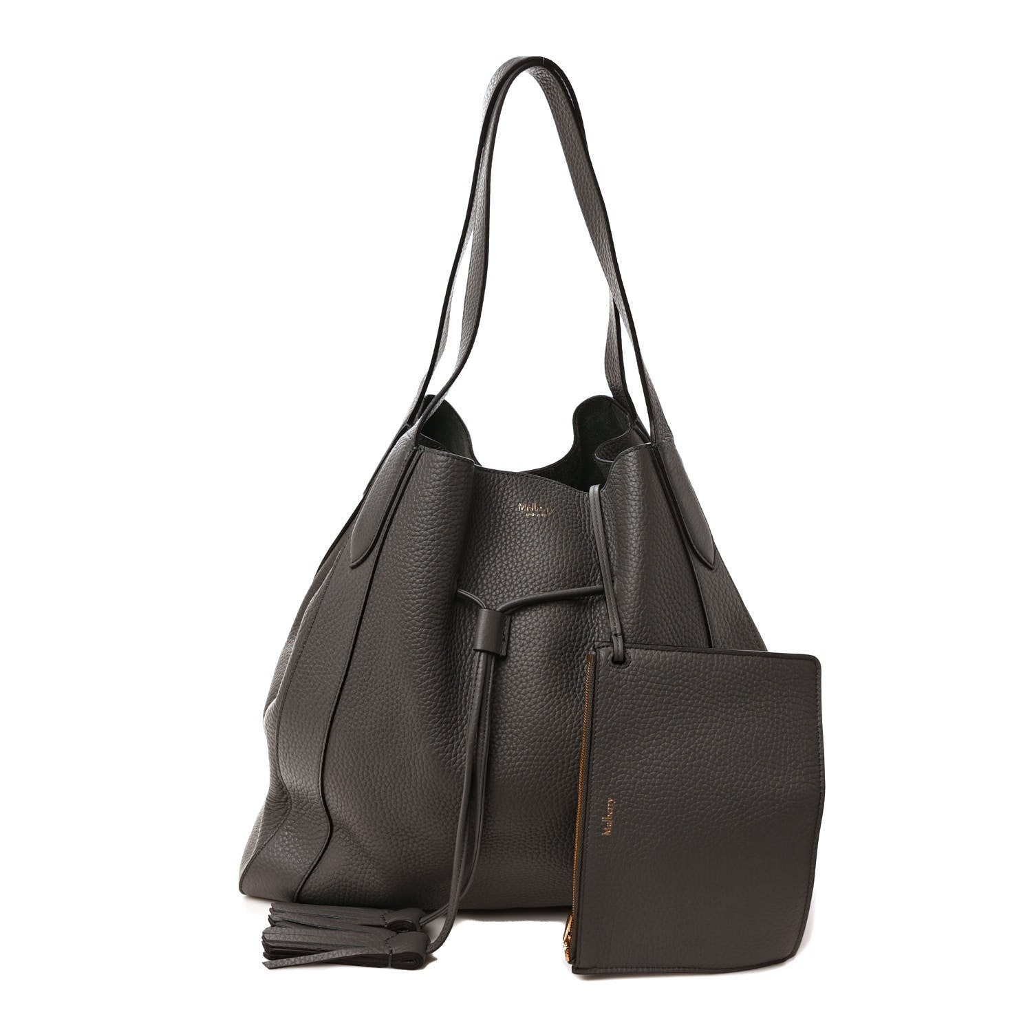 Mulberry Heavy Grain Calfskin Millie Tote Charcoal 1 of 9