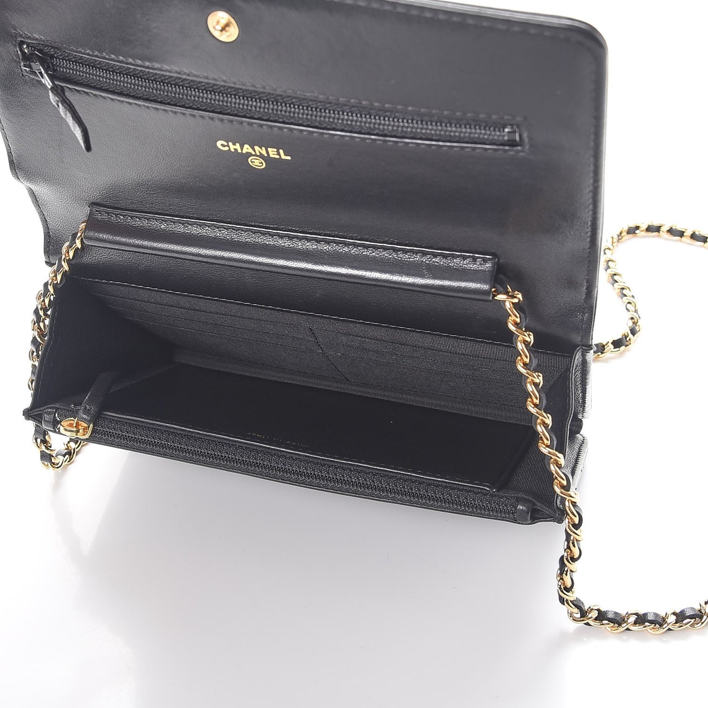 Lambskin Quilted Boy Wallet On Chain WOC Black