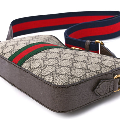 Gucci GG Supreme Monogram Textured Dollar Calfskin Web Ophidia Wristlet Shoulder Bag Beige Ebony New Acero 11 of 12
