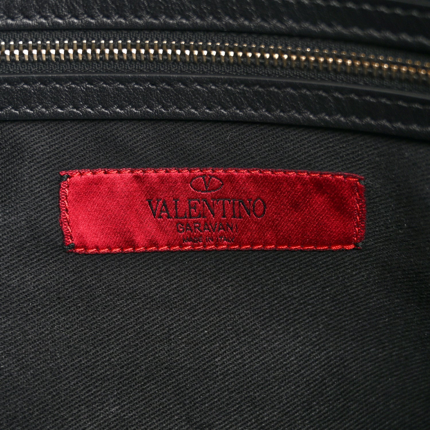 Valentino Garavani Vitello Large Rockstud Zip Wristlet Pouch Black 6 of 13