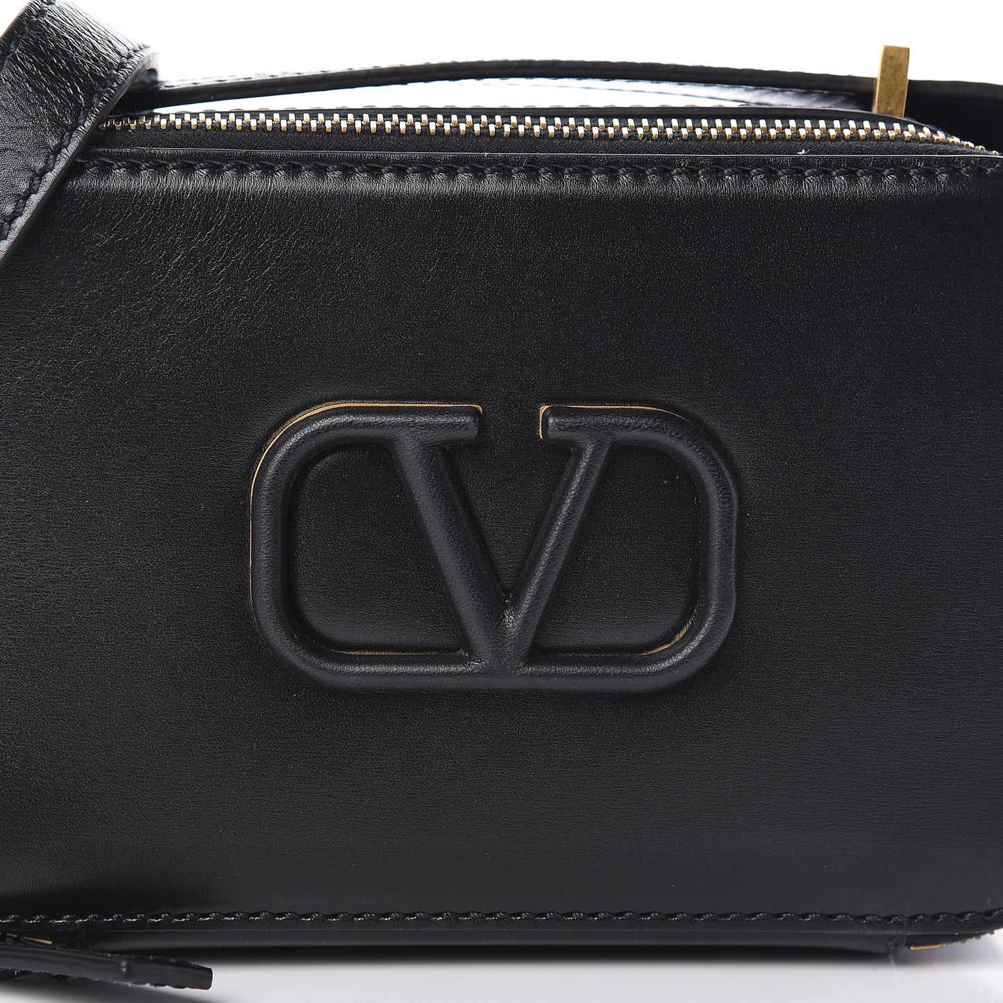 Smooth Calfskin VSling Crossbody Bag Black