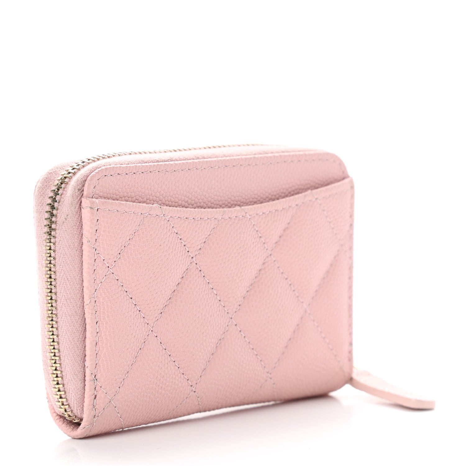 Chanel Caviar Quilted Zip Coin Purse Light Pink 3 of 9