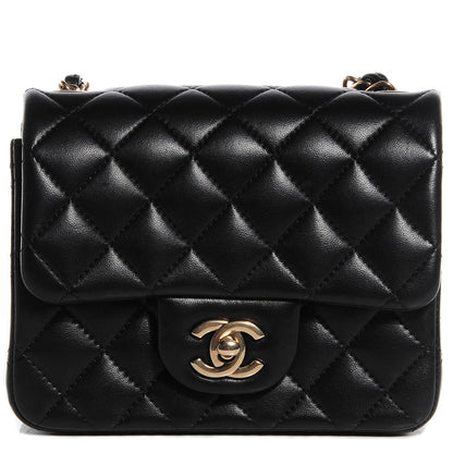 Chanel Lambskin Quilted Mini Square Flap Black 1 of 9