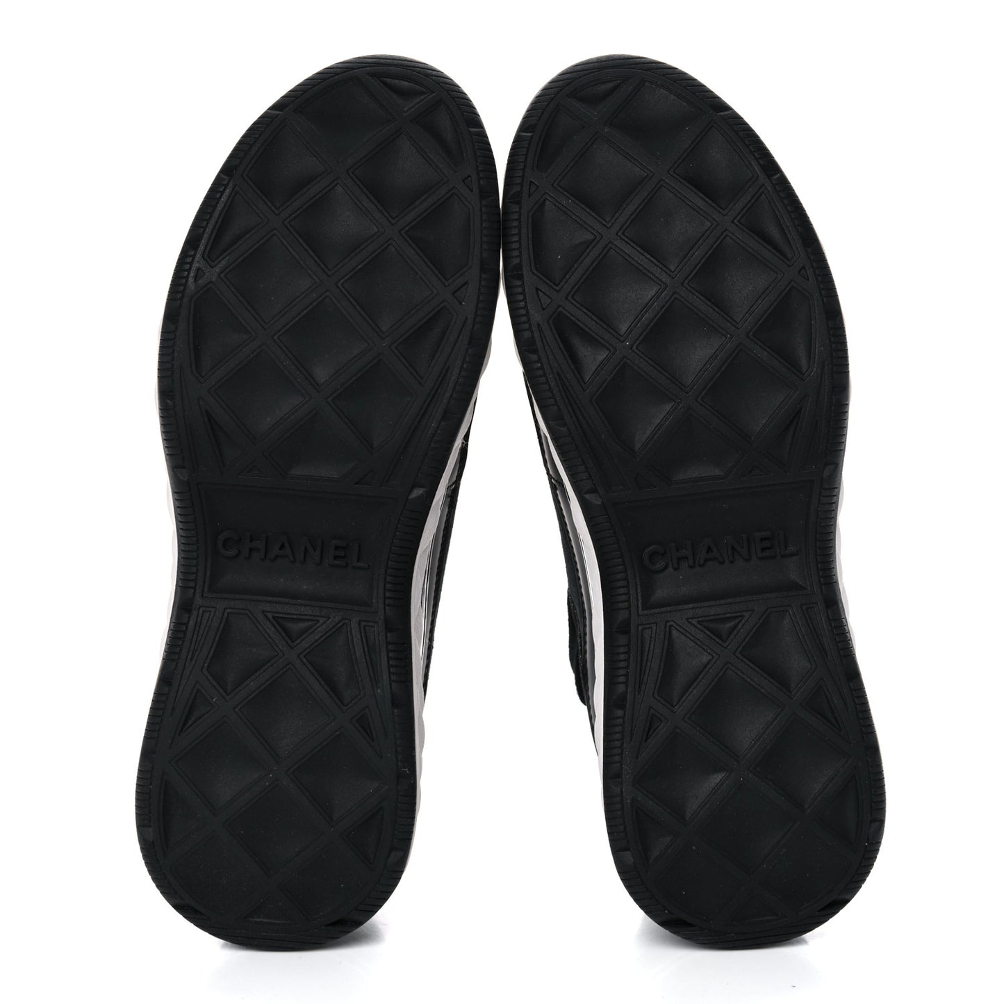 Velvet Calfskin Mixed Fibers CC Sneakers 36.5 Black