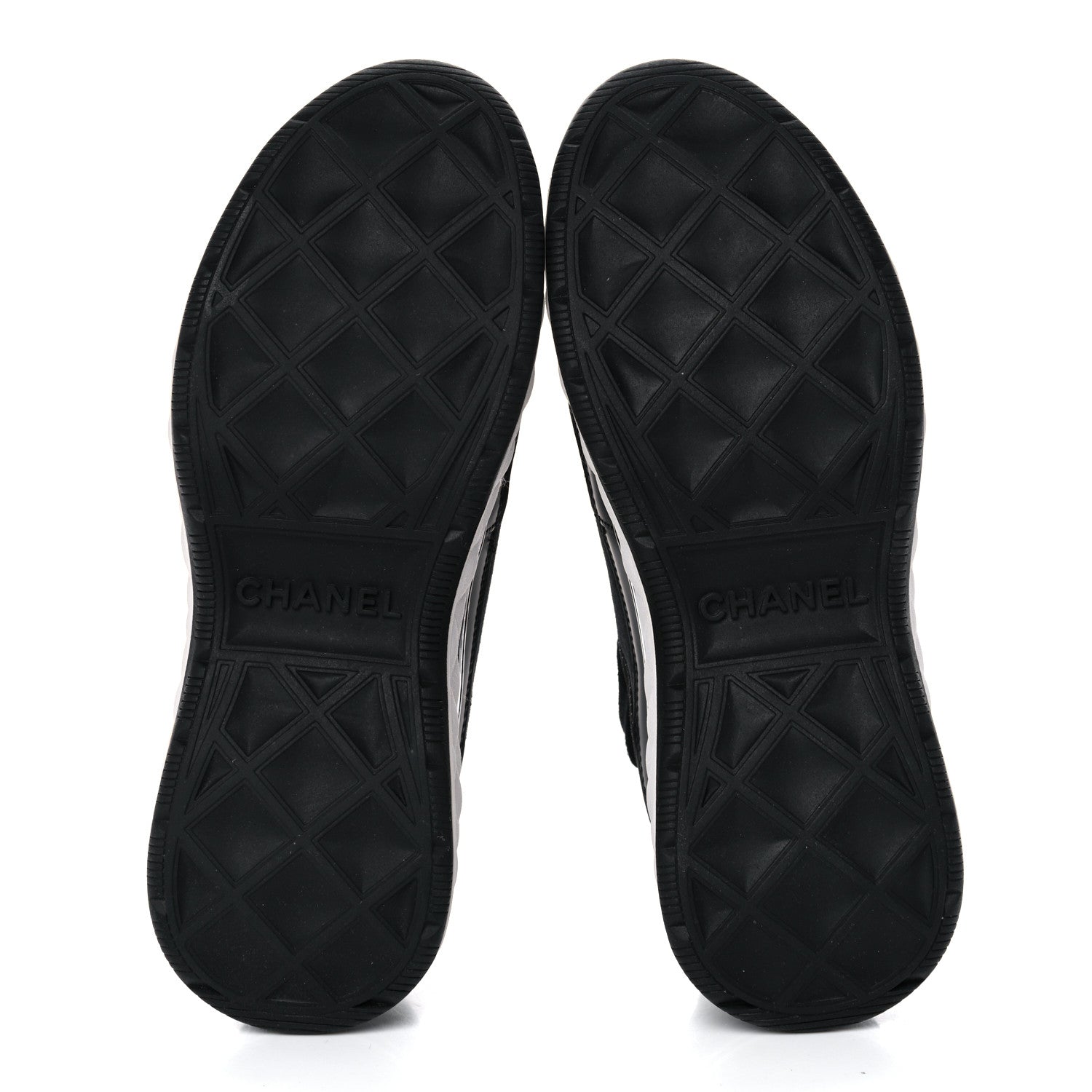 Chanel Velvet Calfskin Mixed Fibers CC Sneakers 36.5 Black 5 of 9