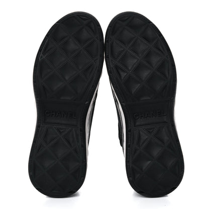 Chanel Velvet Calfskin Mixed Fibers CC Sneakers 36.5 Black 5 of 9