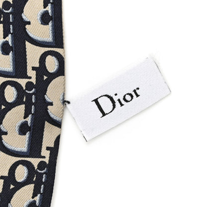 Christian Dior Silk Oblique Mitzah Scarf Blue 3 of 4