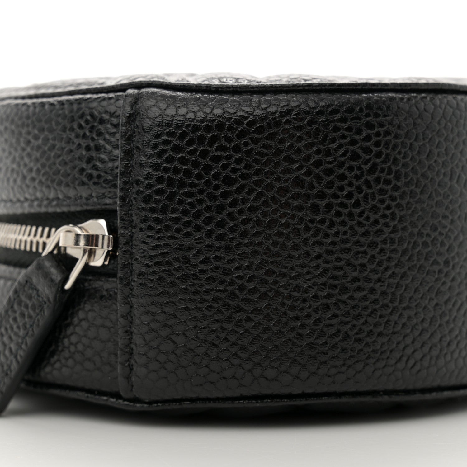Chanel Caviar Camellia Embossed Round Clutch With Chain Black 9 of 11