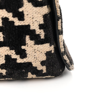 Christian Dior Technical Canvas Macro Houndstooth Medium Caro Bag Black White 18 of 18