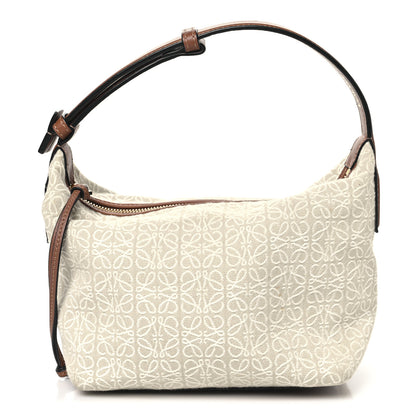 Loewe Jacquard Anagram Calfskin Small Cubi Bag Ecru Tan 1 of 9