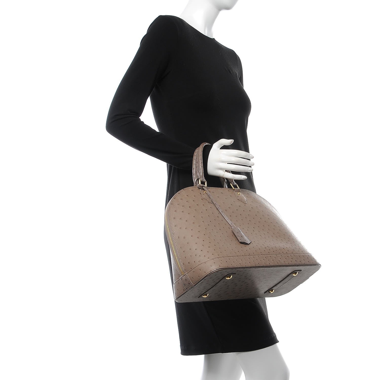 Louis Vuitton Ostrich Alma GM Gris 2 of 7