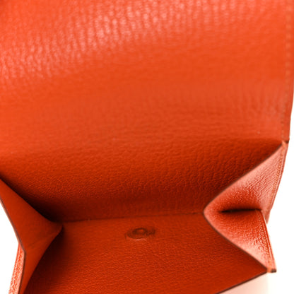 Hermes Chevre Mysore Tri Fold Bearn Wallet Orange 6 of 9