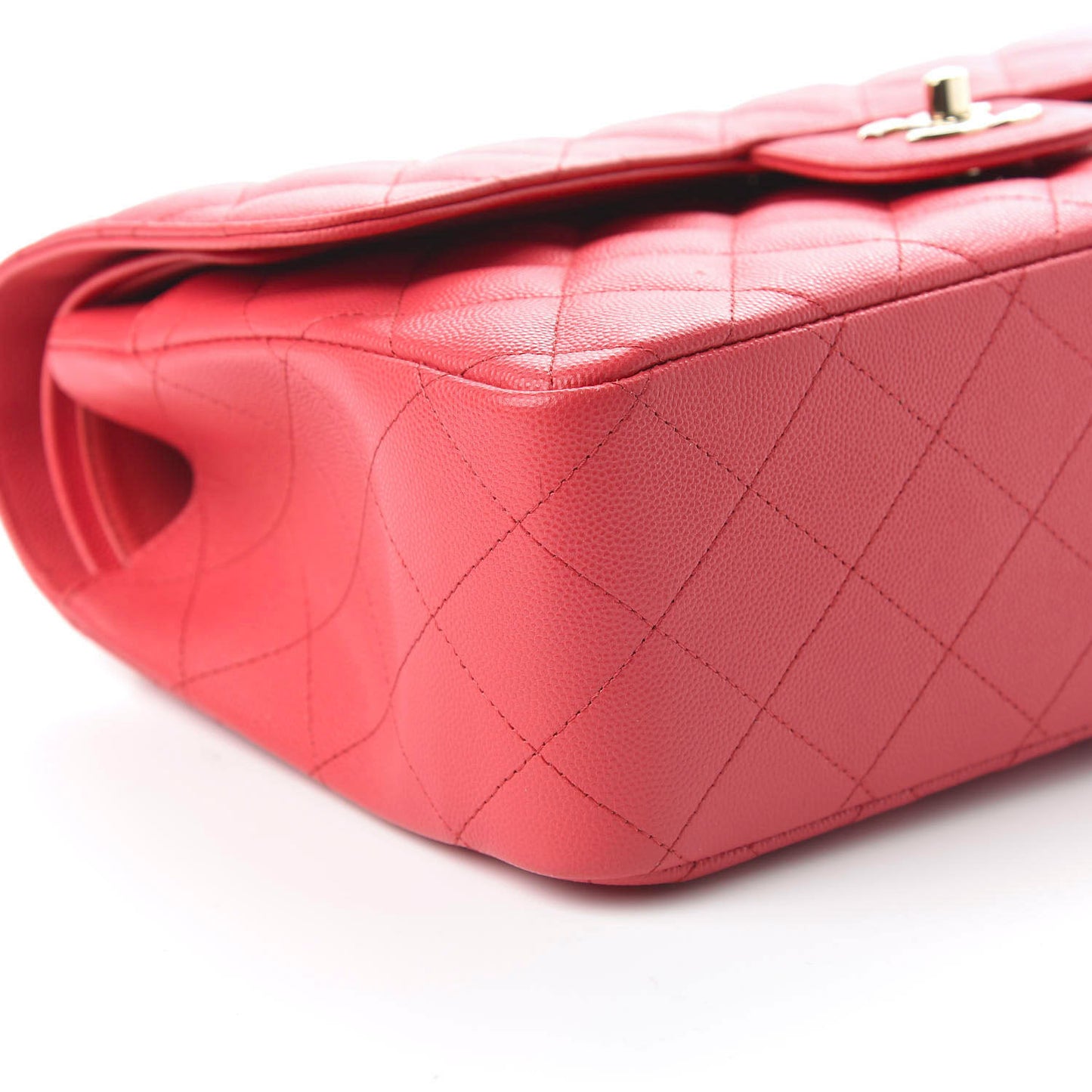 Caviar Quilted Jumbo Double Flap Dark Pink