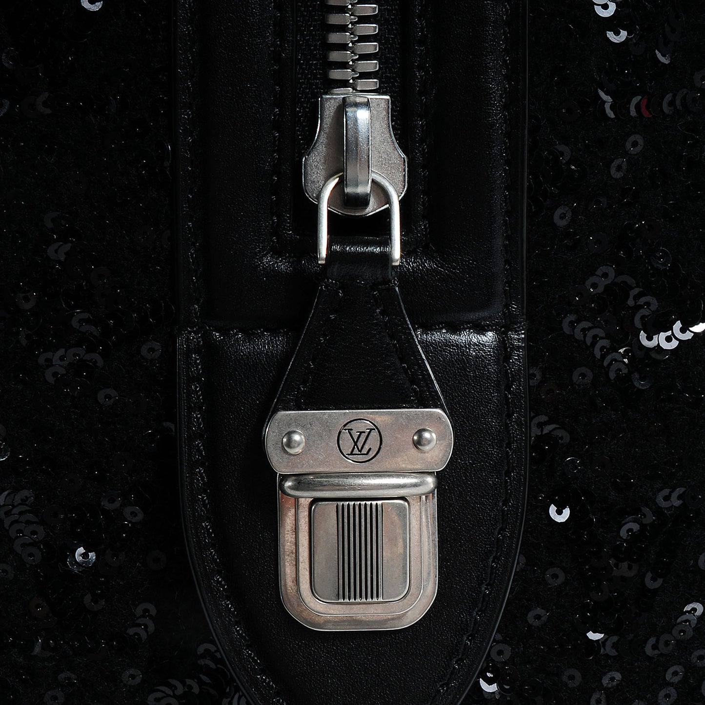 Sequin Monogram Sunshine Express Speedy Black