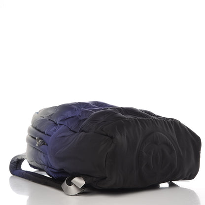 Chanel Nylon Embossed Small Doudoune Backpack Black Blue White 4 of 7