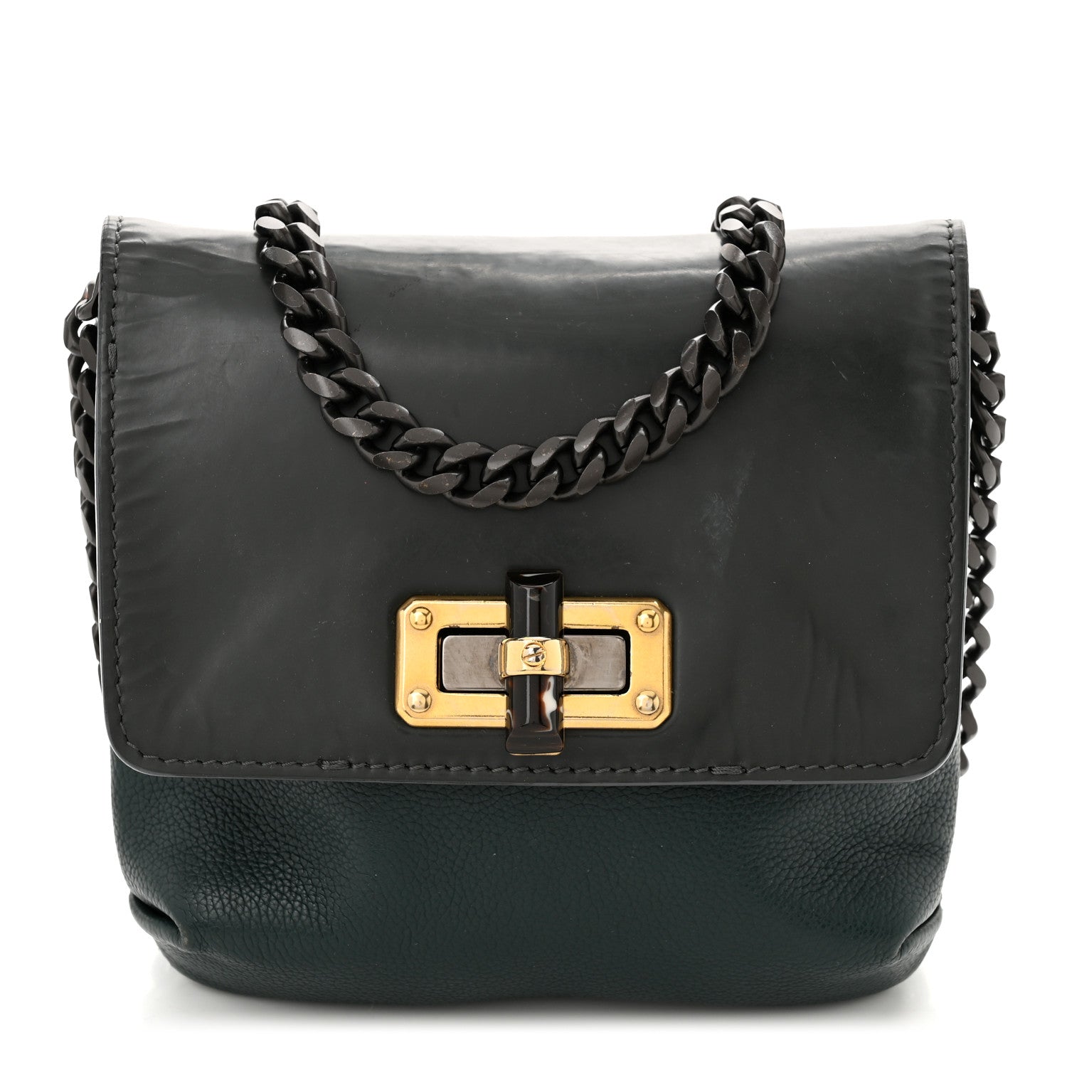 Lanvin Calfskin Mini Happy Edgy Crossbody Green 1 of 9