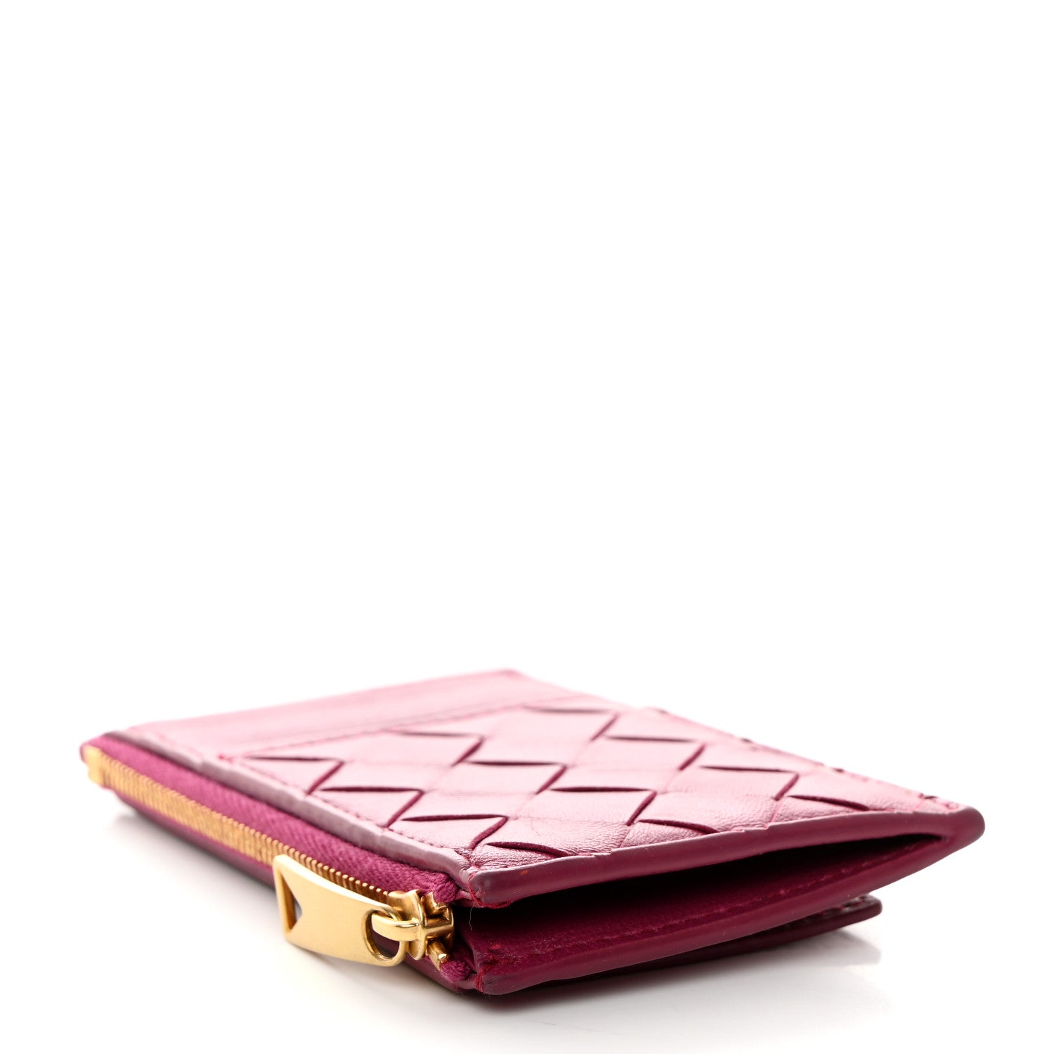 Bottega Veneta Calfskin Intrecciato Zip Card Holder Barolo 4 of 7
