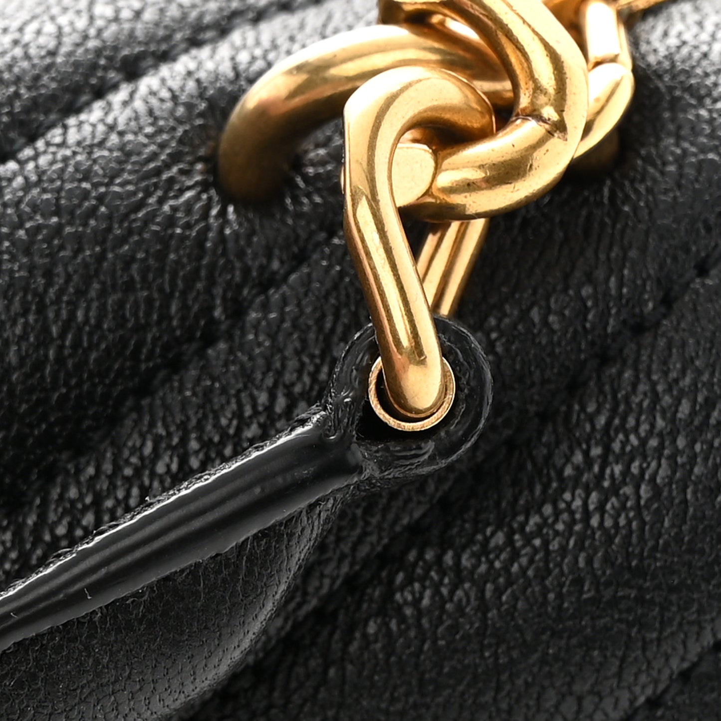 Sheepskin Matelasse Chevron Monogram Medium College Bag Black