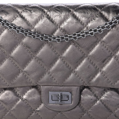 Chanel Metallic Aged Calfskin Quilted 2.55 Reissue 226 Flap Dark Silver 10 of 11