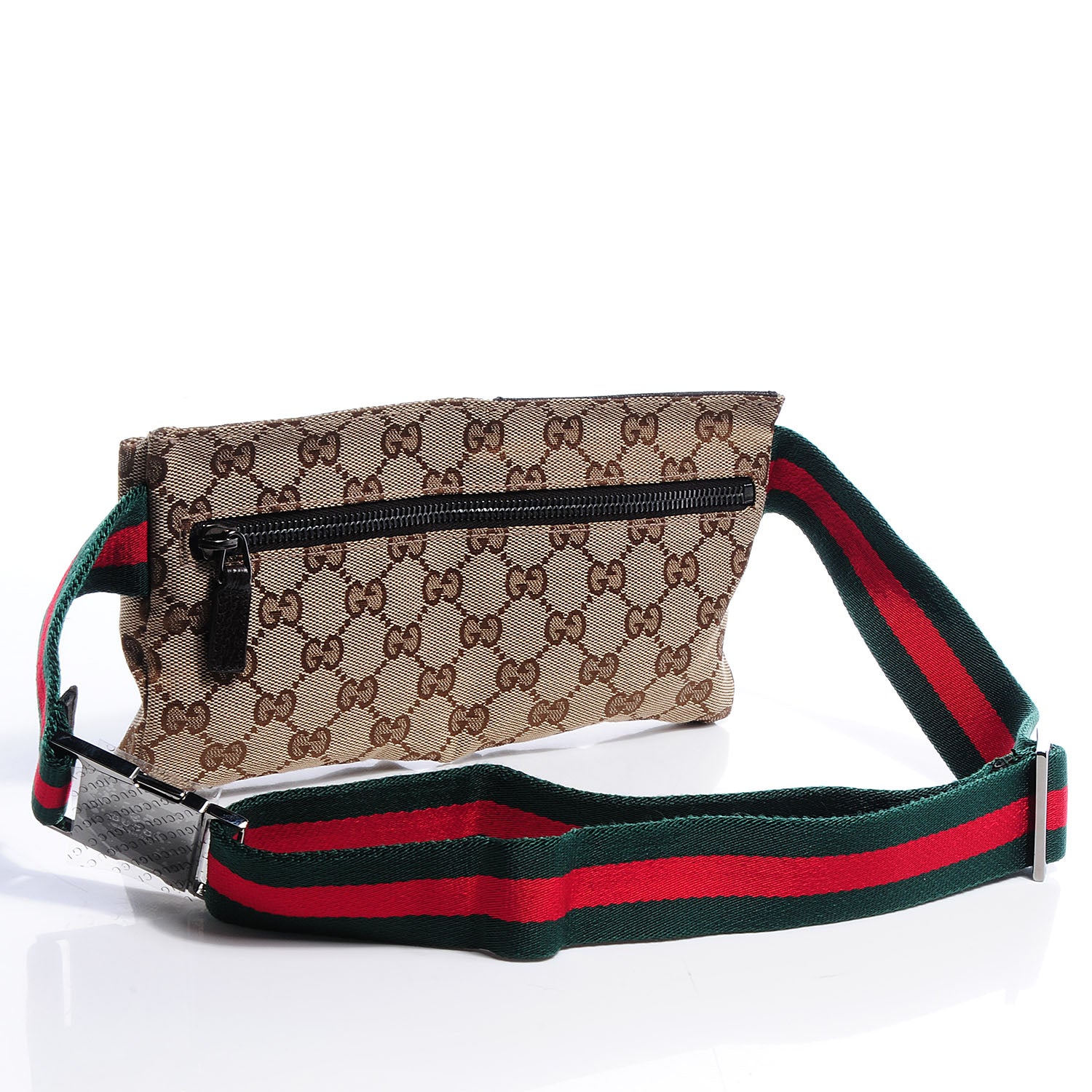 Gucci GG Monogram Web Double Pocket Belt Bag Dark Brown 3 of 8