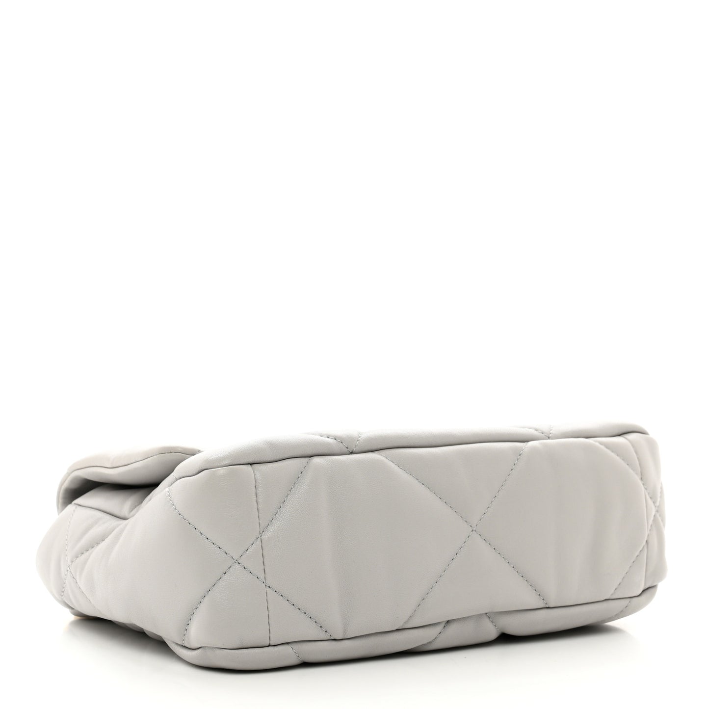 Goatskin Quilted Medium Chanel 19 Flap Grey
