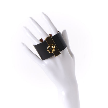 Hermes Chamonix Tadelakt Illusion Bracelet PM Black Fauve 2 of 6