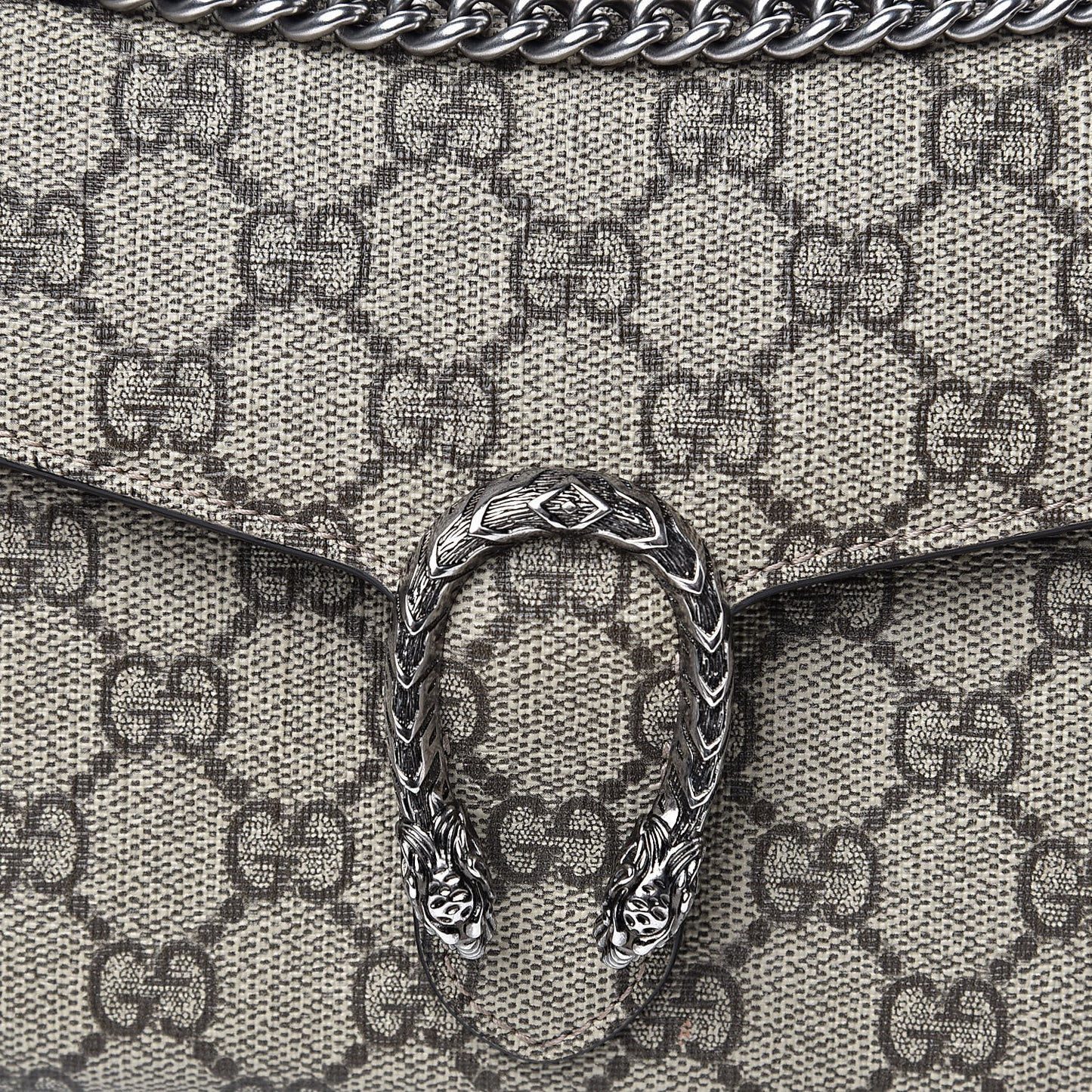 GG Supreme Monogram Mini Dionysus Chain Wallet Beige Taupe