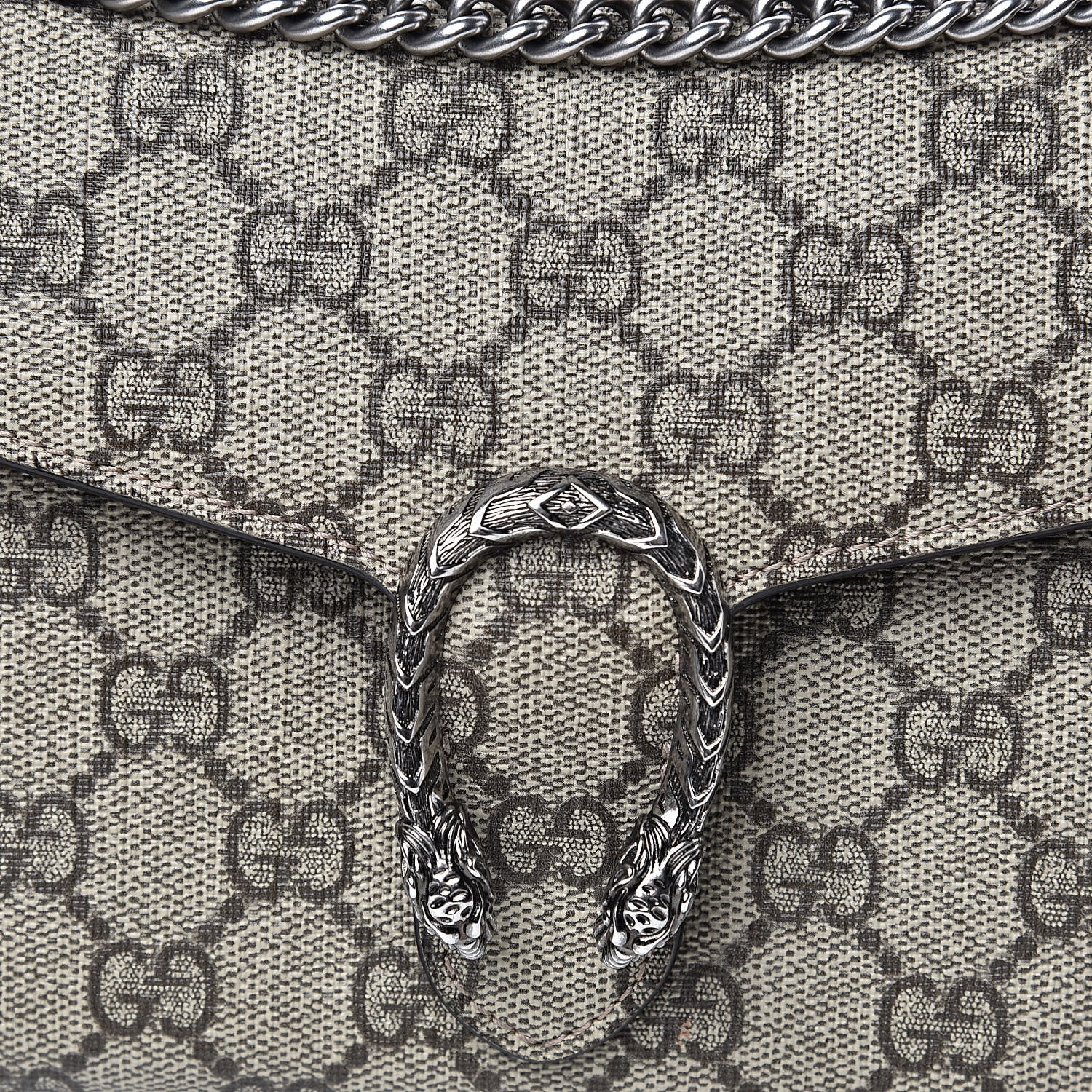 Gucci GG Supreme Monogram Mini Dionysus Chain Wallet Beige Taupe 12 of 13