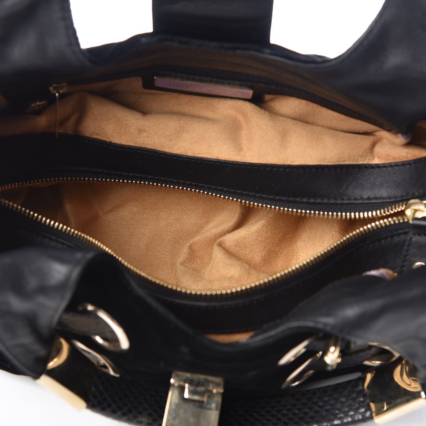 Velvet Snakeskin Ramona Shoulder Bag Black