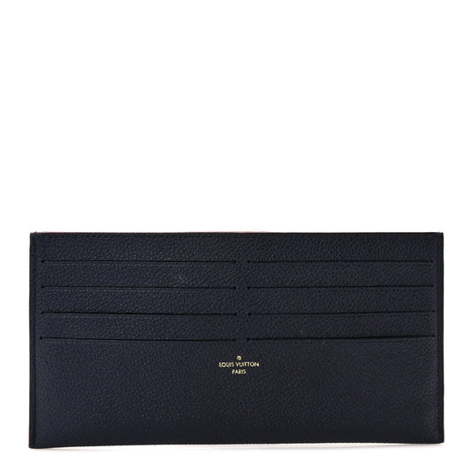 Calfskin Felicie Chain Wallet Card Holder Insert Marine Rouge