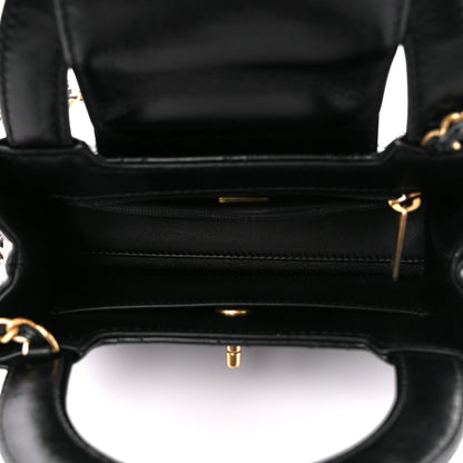 Chanel Shiny Aged Calfskin Quilted Nano Kelly Shopper Black 5 of 11