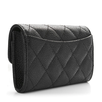 Chanel Caviar Quilted Flap Card Holder Wallet Black 3 of 12