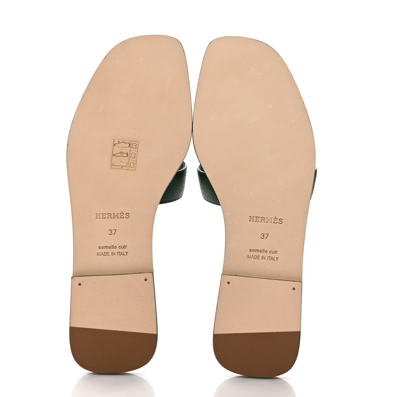 Hermes Epsom Oran Sandals 37 Vert Cactus 5 of 9