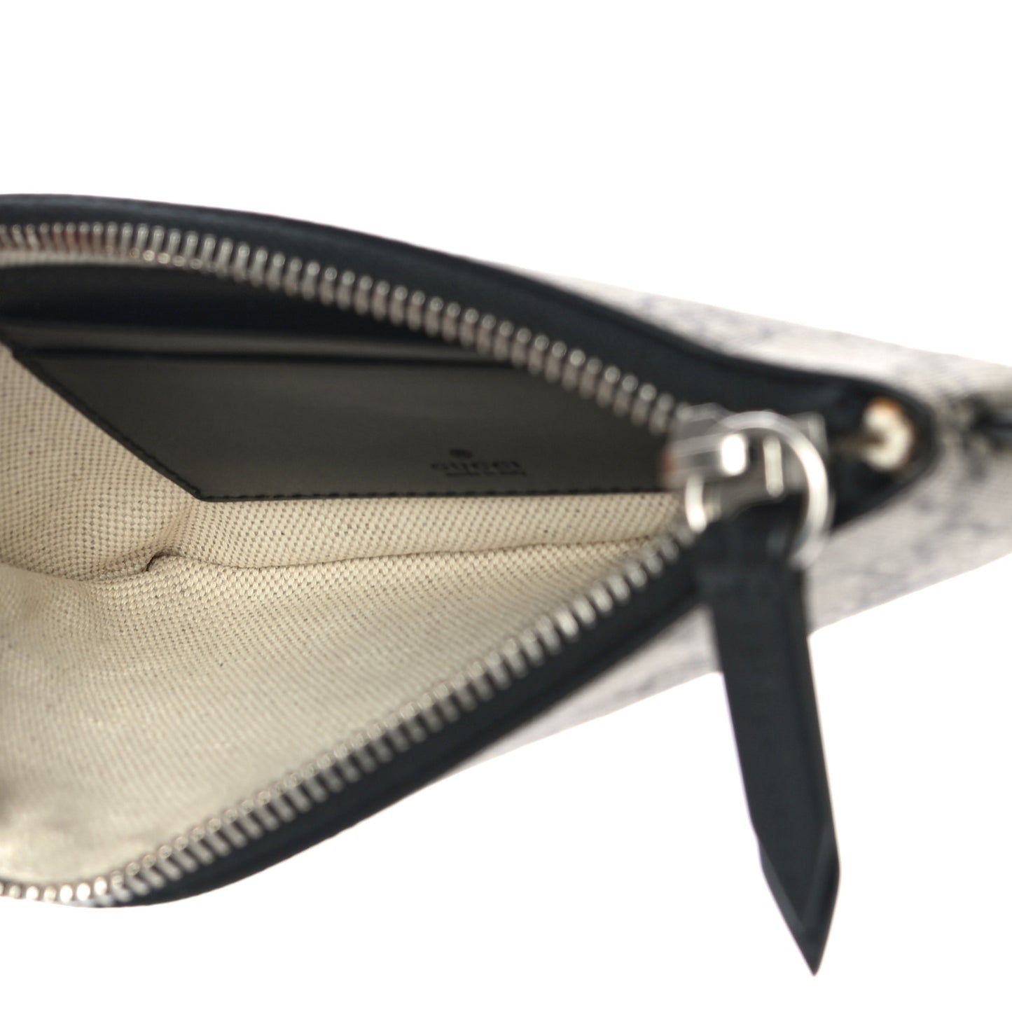 GG Supreme Monogram Kingsnake Zip Pouch Black