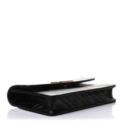 Balenciaga Shiny Goatskin Logo Embossed BB Wallet On Chain Black 3 of 8