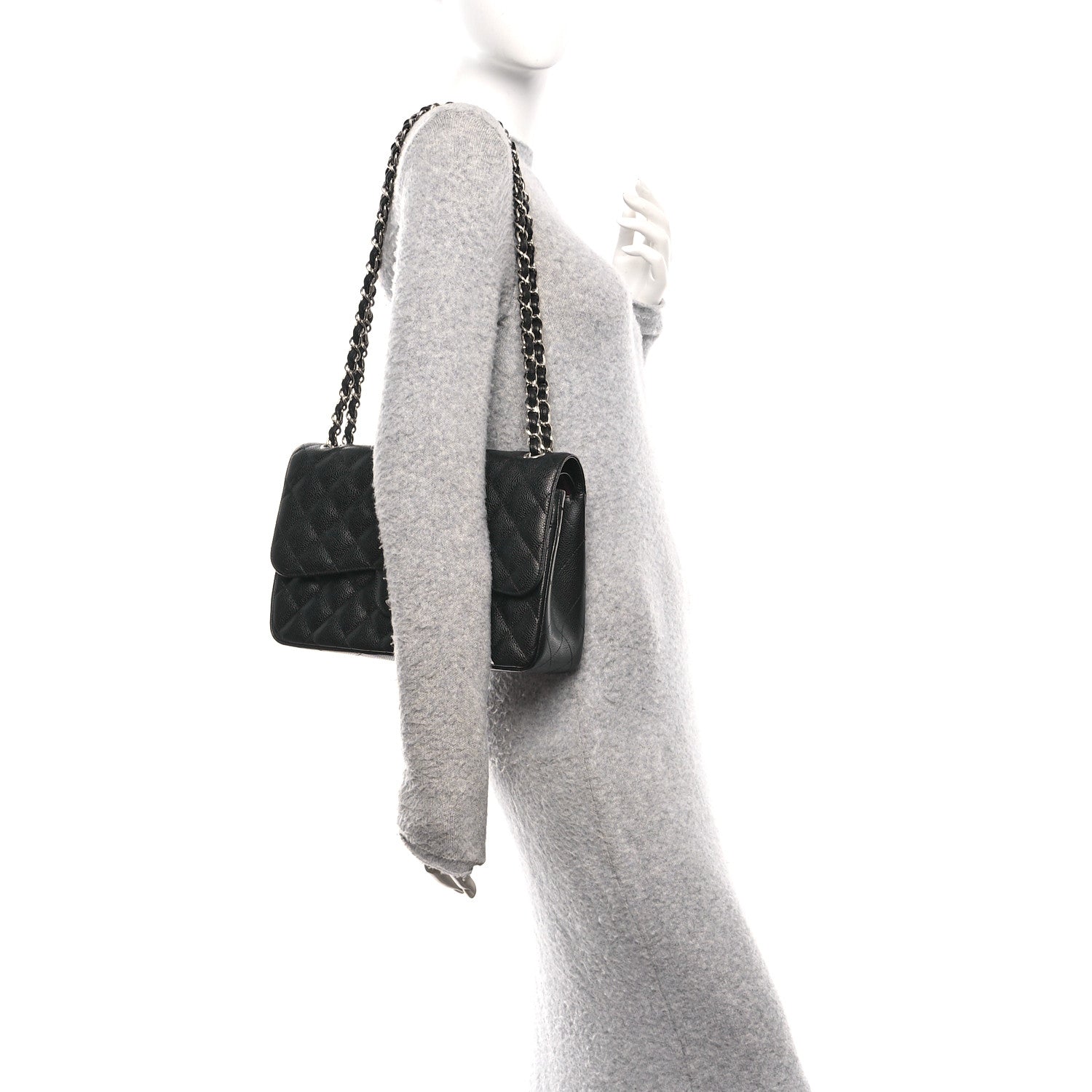 Chanel Caviar Quilted Jumbo Double Flap Black 2 of 11
