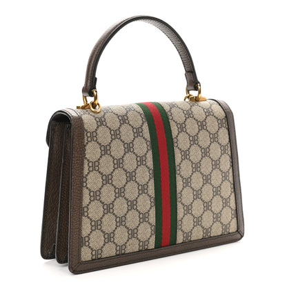Gucci X BALENCIAGA BB Supreme Monogram Web Small Top Handle Bag Beige New Acero 3 of 11