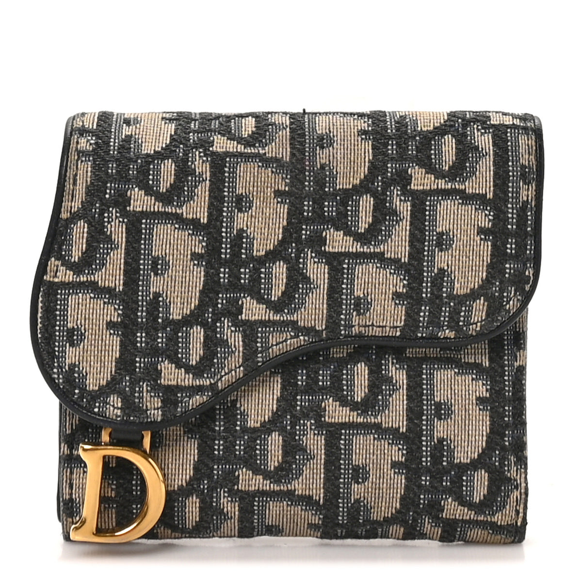 Christian Dior Oblique Saddle Lotus Wallet Blue 1 of 9
