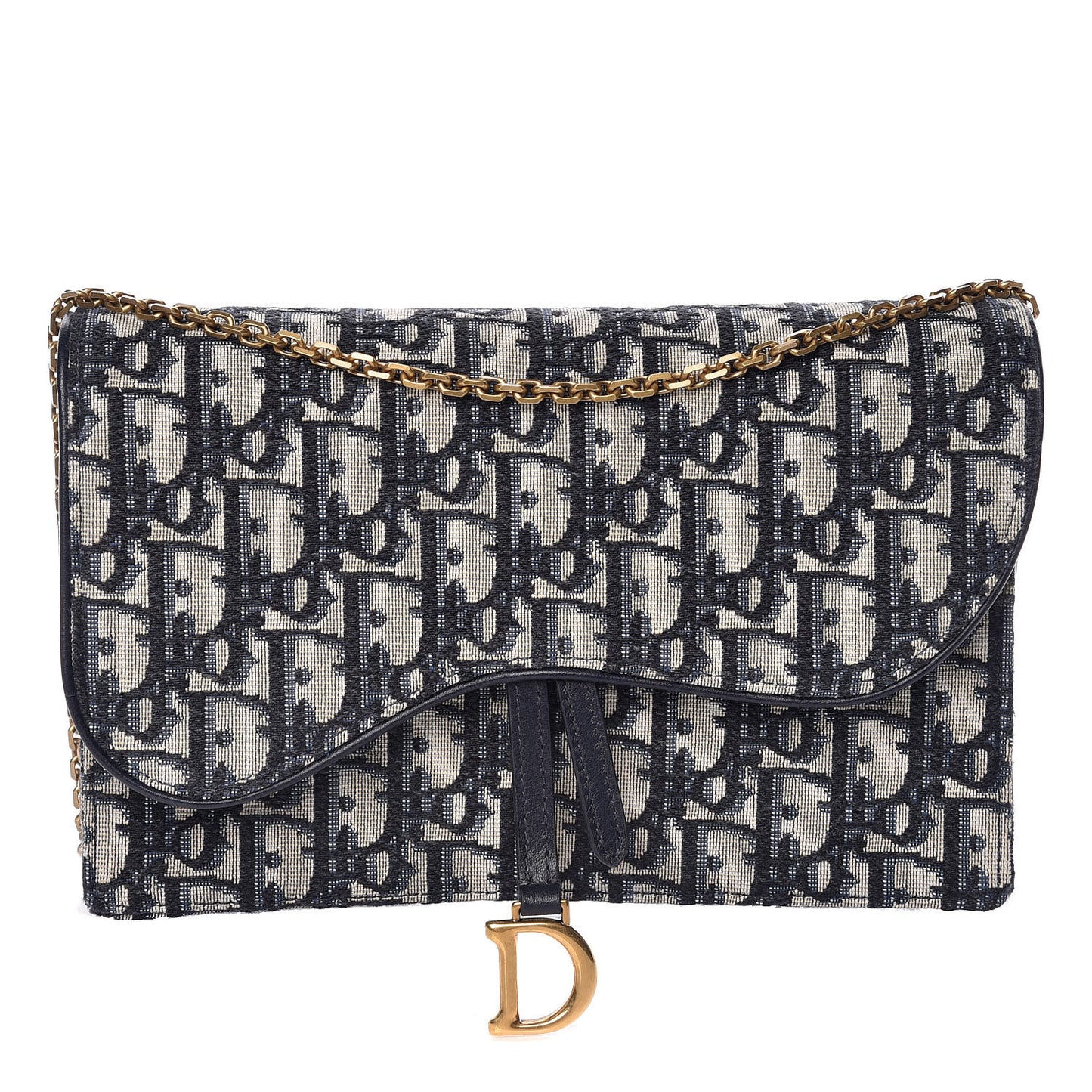 Oblique Saddle Chain Pouch Blue