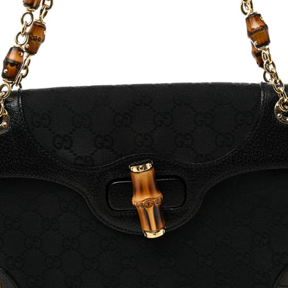 Gucci Monogram Bamboo Chain Bag Black 8 of 10