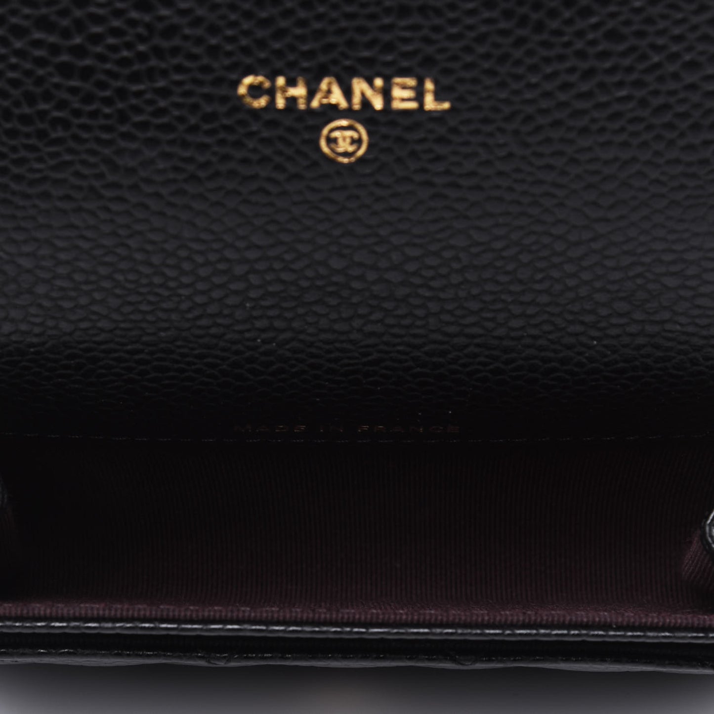 Caviar Quilted Flap Card Holder Wallet Black