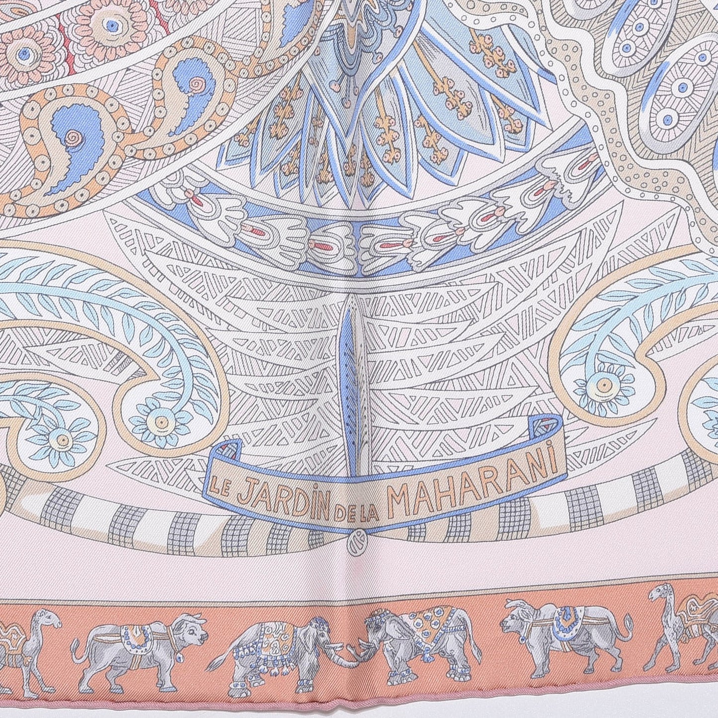 Silk Le Jardin De La Maharani Scarf 90 Rose Pale Aqua Poudre