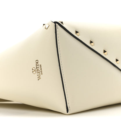 Valentino Garavani Calfskin Rockstud Wispy Bucket Bag Ivory 9 of 10