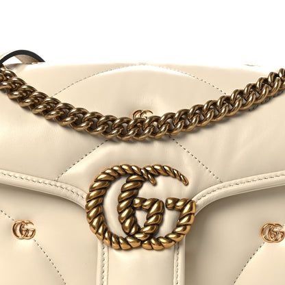 Gucci Nappa Matelasse Double G Studs Small Torchon GG Marmont Shoulder Bag Mystic White 8 of 11