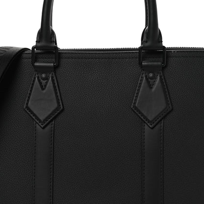 Louis Vuitton Calfskin Aerogram Takeoff Briefcase Black 7 of 9